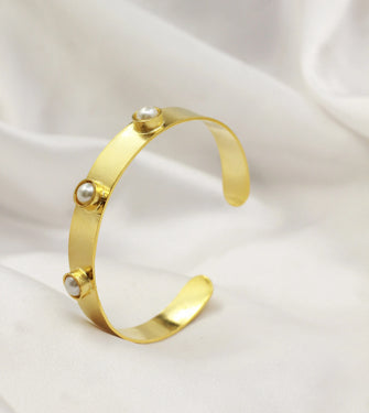 Basic Pearl Cuff Bracelet by Ira Aanya