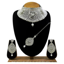 Exclusive Floral Design Austrian Diamond Wedding Collection Choker Necklace Jewellery set - Aanya