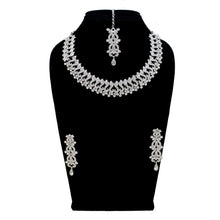Glamorous Design Silver plated Party wear Stone Necklace  jewellery set - Aanya