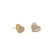 Heart Shape Design Gold Plated AD Stone Tops Earring - Aanya