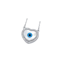 Heart shape evil eye pendant Made with 925 Silver - Aanya