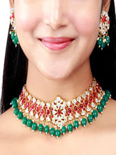 Kundan pearl choker necklace Set - Aanya