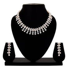 Sparkling Western Design Austrian Diamond Choker Necklace Jewellery Set - Aanya