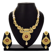 Traditional Decorative Antique Gold Plated Necklace Set - Aanya