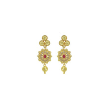 Traditional Look Gold Plated Brass Ruby Stone Choker Necklace Jewellery Set - Aanya