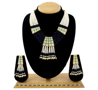 AD Necklace Mala Set With Minakari And Multi Colour Beads For Women & Girls - Aanya