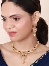 Admirable Rajwadi Filigree Floral Antique Gold Plated Necklace set - Aanya