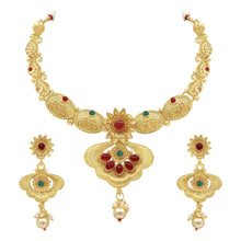 Admirable Rajwadi Gold Plated Necklace set - Aanya