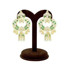 Alloy Classic Floral Traditional Design Gold Plated kundan stone Jhumki Earring - Aanya