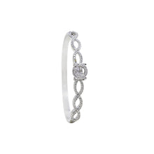 American Diamond Silver Plated Charm Kada Bracelet - Aanya