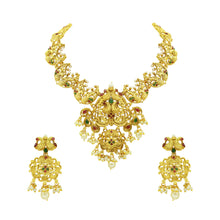 Antique Gold Plated Pearl & Stone Work Choker Necklace Jewellery Set - Aanya