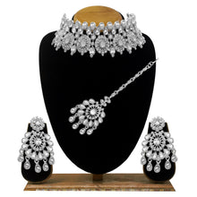 Attractive Look Round Shape Design Austrian Diamond Choker Necklace Set - Aanya