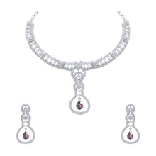 Attractive Look Silver Plated Brass American Diamond Western Collection Choker Necklace Set - Aanya
