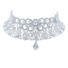 Austrian Diamond Floral Design Choker Necklace Jewellery Set - Aanya