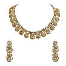Austrian Diamond Floral Design Gold Plated Choker Necklce Jewellery Set - Aanya