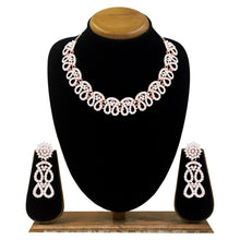 Austrian Diamond Stone Studded Alloy Leafy Shape Design Choker Necklace Jewellery set - Aanya