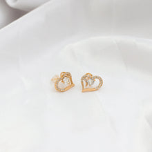 Brass AD Stone Studded Heart Shape Tops Earring - Aanya