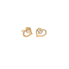 Brass AD Stone Studded Heart Shape Tops Earring - Aanya
