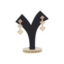 Classic Design Star Shape Rose Gold Plated CZ American Diamond Brass Earring For Girls & Women - Aanya