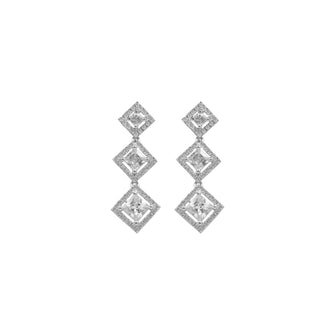 Classic Design Star Shape Silver Plated CZ American Diamond Brass Earring For Girls & Women - Aanya