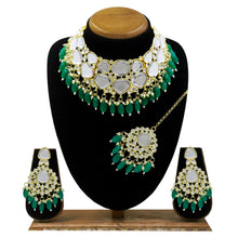 Classic Look Kundan Stone & Beads Choker Necklace Set - Aanya