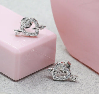 Dainty Heart Made With 925 Silver Stud Earring - Aanya