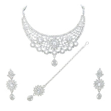 Dazzling Alloy Austrian Diamond Choker Necklace Set - Aanya