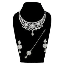 Dazzling Alloy Austrian Diamond Choker Necklace Set - Aanya