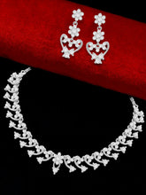 Delicated Floral Austrian Diamond Choker Necklace Set - Aanya