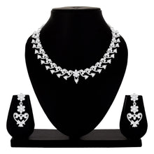 Delicated Floral Austrian Diamond Choker Necklace Set - Aanya