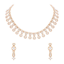 Elegant Austrian Diamond Rounded Choker Necklace Set - Aanya