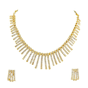 Ethnic Design Alloy Austrian Diamond Choker Necklace Set - Aanya