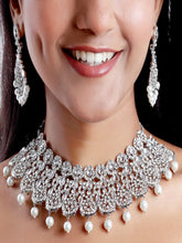 Ethnic Design Austrian Diamond Choker Necklace Set - Aanya