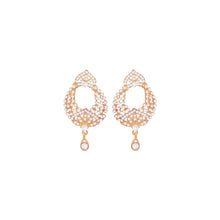 Ethnic Glamorous Design Rose Gold Plated Austrian Diamond Choker Necklace Jewellery Set - Aanya