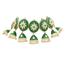 Ethnic Gold Plated Meenakri Work Kundan Stone Jhumki Choker Necklace Jewellery Set - Aanya