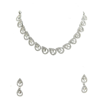 Ethnic Party Wear Austrian Diamond Choker Necklace Jewellry Set - Aanya