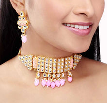 Ethnic Party Wear Meenakari Work Classic Kundan Gold Plated Choker Necklace Jewellery Set - Aanya