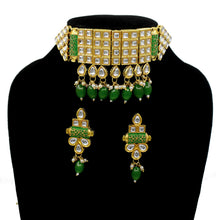 Ethnic Party Wear Meenakari Work Classic Kundan Gold Plated Choker Necklace Jewellery Set - Aanya