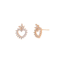 Ethnic Party Wear Rose Gold Plated AD Stone Studded Brass Tops Earring - Aanya