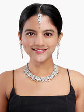 Ethnic Party Wear Silver Plated Choker Necklace Jewellry Set - Aanya