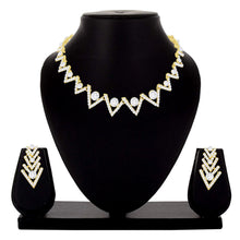 Ethnic Simple Design Party Wear Austrian Diamond Choker Necklace Jewellery Set - Aanya