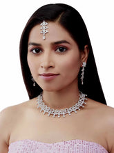 Ethnic party wear Alloy Silver Plated Choker Necklace Jewellery Set - Aanya