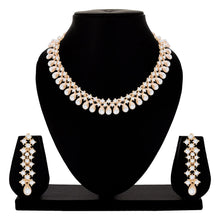 Exquisite Designer Oval Austrian Diamond Choker Necklace Set - Aanya