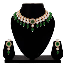 Exquisite Designer Square Kundan Beaded Choker Necklace Set - Aanya