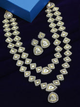 Exquisite Designer Triangle Two Layered Kundan Long Necklace Set - Aanya
