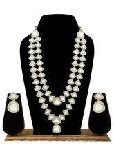 Exquisite Designer Triangle Two Layered Kundan Long Necklace Set - Aanya