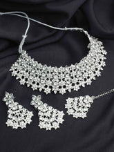 Exquisite Floral-shaped Austrian Stone Wedding Choker Necklace Set - Aanya