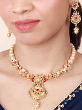 Facinating Peacock Antique Gold Plated Necklace set - Aanya