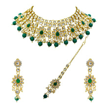 Floral Kundan Choker Necklace Jewellery Set - Aanya