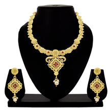 Geometric Floral Traditional Gold Plated Necklace set - Aanya